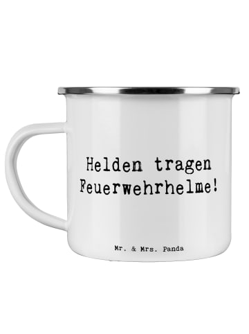 Mr. & Mrs. Panda becher emaille Spruch Feuerwehrmann Helden mit ... in Weiß
