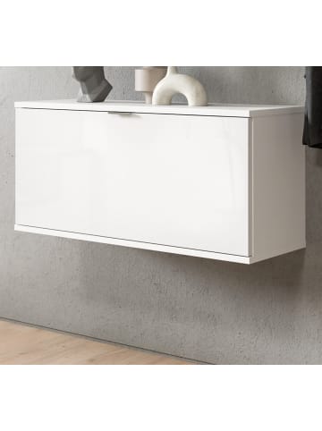 Inn.Furn Schuhschrank weiß Hochglanz 91 cm, Kommode hängend, Flur- und Dielenmöbel