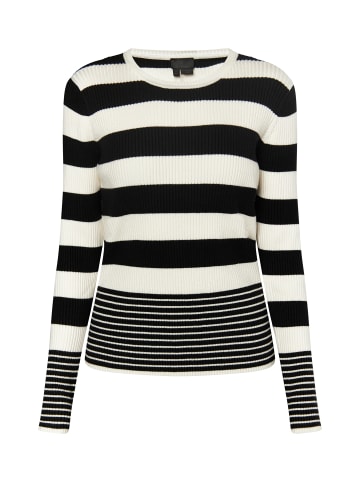DreiMaster Klassik Damen Strickpullover in Wollweiss Schwarz