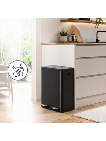 relaxdays Mülleimer in Schwarz - 2x 30 l