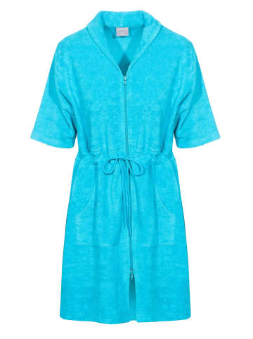 NORMANN Kurzarm Frottee Strandkleid Beachwear in hellblau
