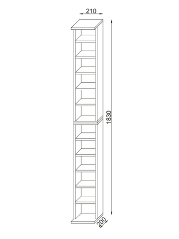 VCM  Holz CD DVD Stand Deko Regal Bigol in Kern-Nussbaum