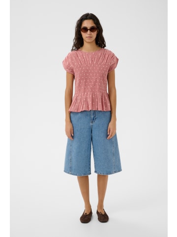 Soaked in Luxury Bluse ärmellos SLAmelie Feminine Form in Ash Rose with White Dobby