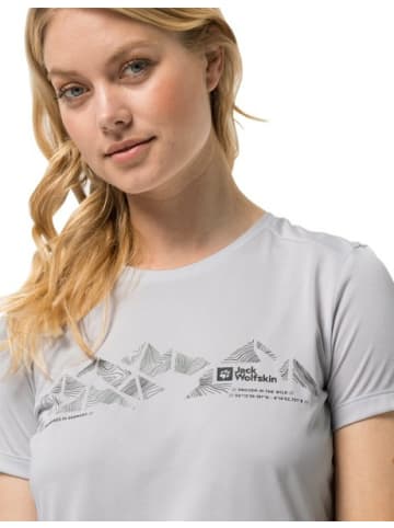 Jack Wolfskin V-Kragen T-Shirt für Damen in weiß