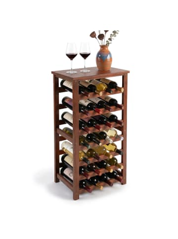 relaxdays Weinregal in Dunkelbraun - (B)47 x (H)94 x (T)26 cm