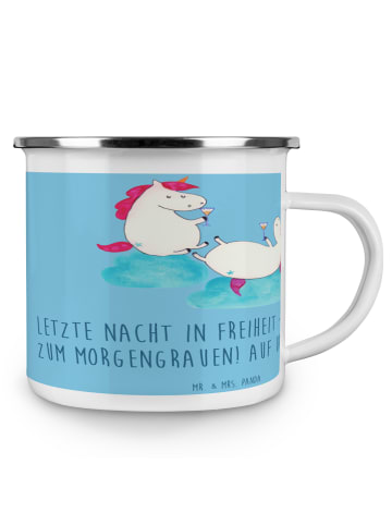 Mr. & Mrs. Panda Teetasse Junggesellinnenabschied Feiern mit Spruch in Sky Blue