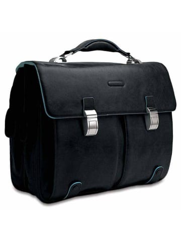 Piquadro Blue Square Aktentasche Leder 43 cm Laptopfach in schwarz