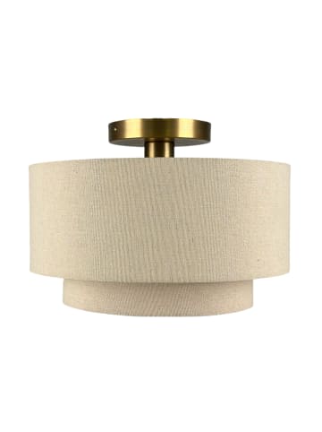 relaxdays Deckenlampe in Beige/ Bronze - (H)24 x Ø 35 cm