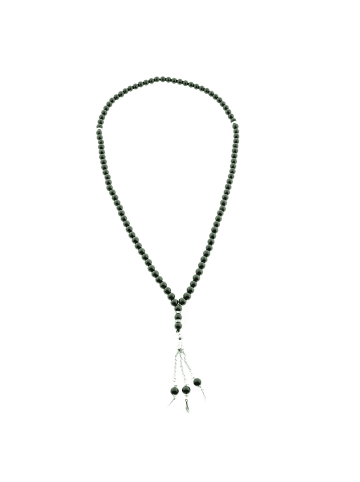 Almina Gebetskette  50 cm Anhänger mit Perlen in Dunkelgrün