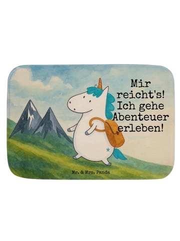 Mr. & Mrs. Panda Badteppich Einhorn Bergsteiger Design mit Spruch in Weiß