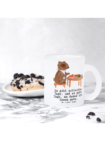 Mr. & Mrs. Panda Kaffeetasse Bär Essen gehen mit Spruch in Transparent