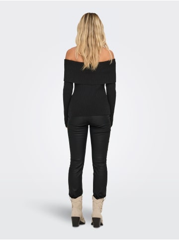 ONLY Weicher Strickpullover Schulterfrei Bequem Warm in Schwarz
