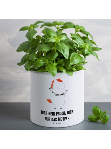 Mr. & Mrs. Panda Blumenkübel Einhorn Dankeschön mit Spruch in Weiß