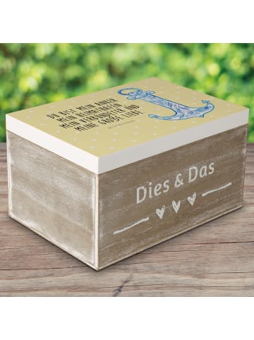 Mr. & Mrs. Panda Schatulle Anker Blau mit Spruch in Gelb Pastell