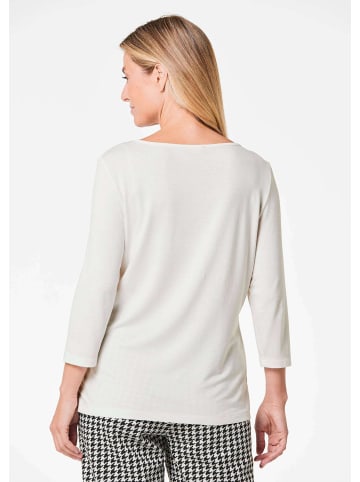 GOLDNER Edles Shirt mit Frontdruck, 3/4-Arm in cremeweiß