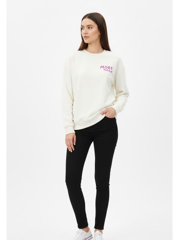 Sublevel Sweatshirt mit modernen Prints in Weiß