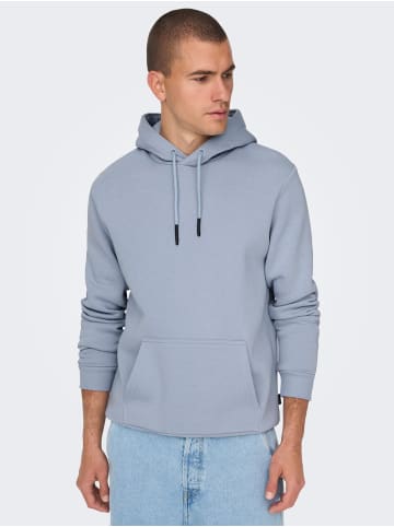 Only&Sons Weicher Kapuzen Pullover Basic Hoodie ONSCERES in Hellblau