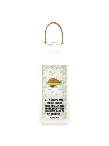 Mr. & Mrs. Panda Deko Laterne Avocado Yoga mit Spruch in Transparent