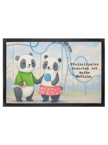 Mr. & Mrs. Panda Schmutzmatte Pandas Freizeitpark besuchen Desig... in Weiß