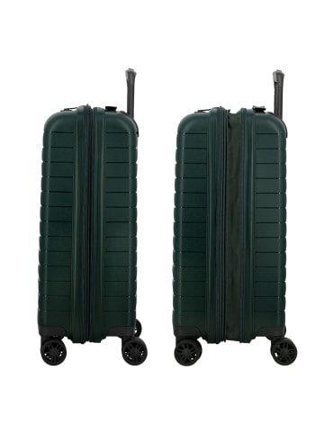 Jump Striper 4 Rollen Kabinentrolley 55 cm mit Dehnfalte in dark green