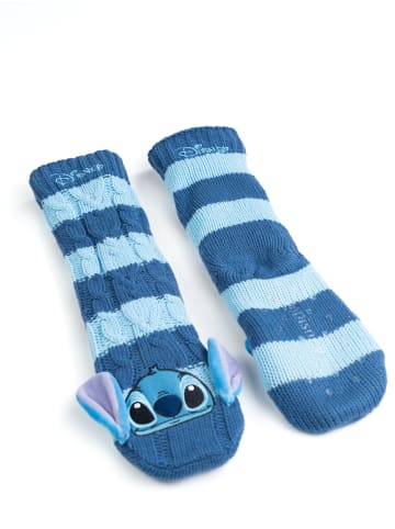 Lilo & Stitch Disney Lilo & Stitch Hüttensocken Haussocken Sherpa Kuschelsocken in blau