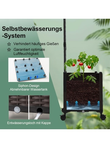 COSTWAY 2in1 Rosenbogen mit Blumenkasten 288cm in Schwarz