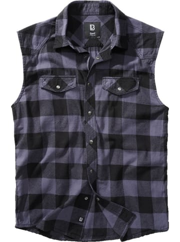 Brandit Hemd "Check Shirt Sleeveless" in Schwarz
