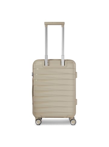 Franky London 4 Rollen Kabinentrolley S 55 cm mit Dehnfalte in beige