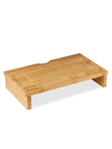 relaxdays Monitorständer in Natur - (B)60x (H)9 x (T)30 cm
