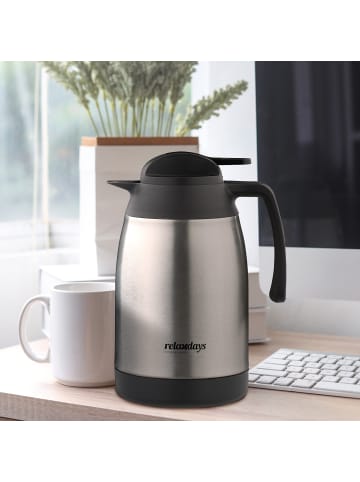 relaxdays Isolierkanne in Silber - 1,5 l