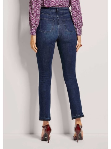 MADELEINE Five-Pocket-Hose mit schrägem Beinsaum in blue