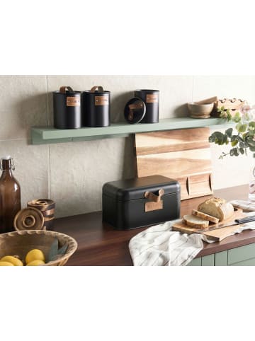 Beliani 4-tlg Brotkasten REVERIE in Schwarz/Braun