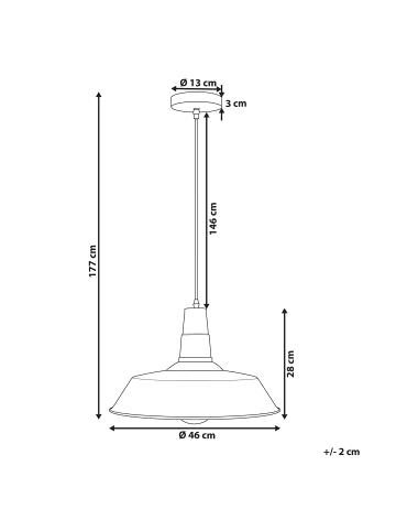 Beliani Pendelleuchten BAYOU in Weiß/Gelb - (W) 46 x (H) 177 x (L) 46 cm