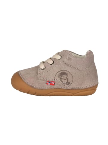 Trollkids Leder-Lauflernschuhe Bjordal in silver grey