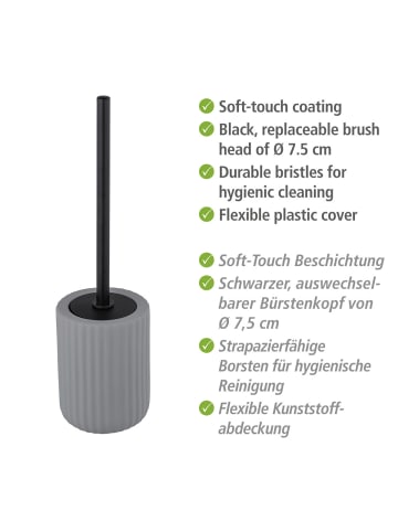 Wenko Keramik WC-Garnitur Belluno Grau, WC-Garnitur Belluno Grau Keramik, Keramik WC-Garnitur Mod. Belluno Grau in Grau