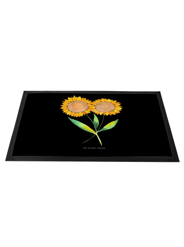 Mr. & Mrs. Panda Schmutzmatte Blume Sonnenblume ohne Spruch in Schwarz