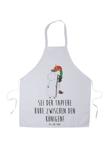 Mr. & Mrs. Panda Schürze Einhorn mit Spruch in Weiß