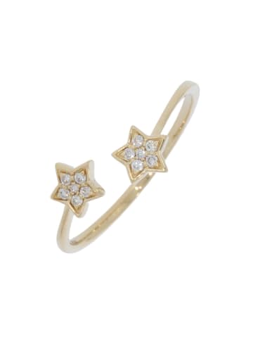 Xen Ring "Sterne mit 12 Diamanten 0,06 ct 585 Gelbgold" in Gold