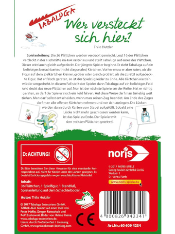 Noris Tabaluga Memo Spiel Wer versteckt sich hier in mehrfarbig