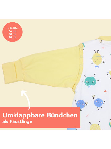 Schlummersack Babyschlafsack, 2.5 TOG in Weiß-Gelb
