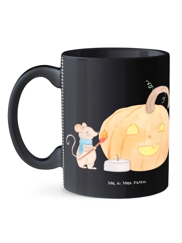 Mr. & Mrs. Panda Tasse Kürbis Maus ohne Spruch in Schwarz