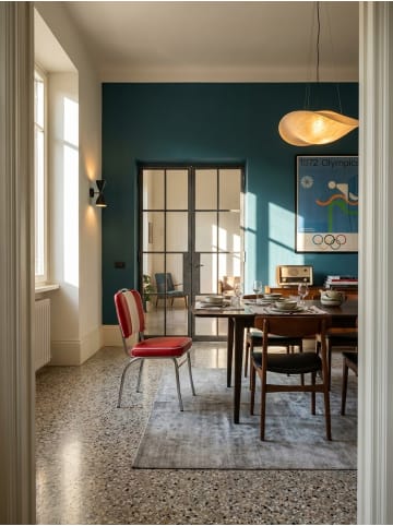 KADIMA DESIGN Retro Esszimmerstuhl, 50er-Jahre Diner Style, bequeme Polsterung in Rot