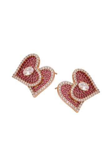 NAEMI Women Earrings in Rose Gold Red
