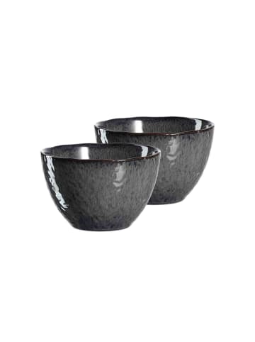 LEONARDO 2er Set Keramikschalen Matera in – ø 15.3 cm in Anthrazit