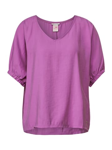 Street One Bluse mit gerafftem Halbarm in Violett