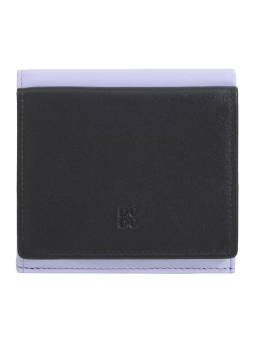 DuDu Geldbörse Leder 9,5 cm in black-lavander