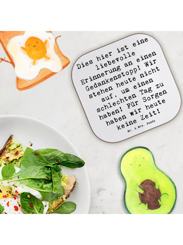 Mr. & Mrs. Panda Untersetzer Glas Spruch Freude Erleben mit Spruch in Weiß