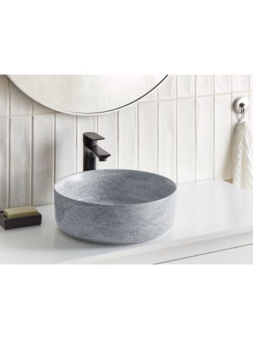 Beliani Waschbecken GUDAR in Grau - (W) 37 x (H) 12 x (L) 37 cm