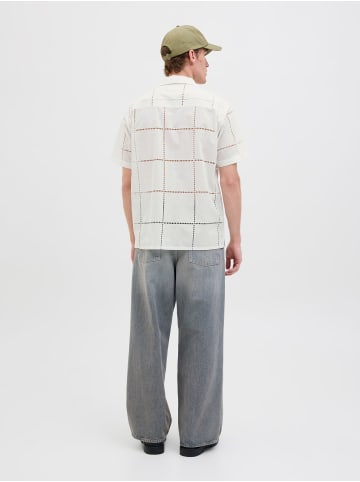 Jack & Jones Kurzarmhemd mit Steppmuster und Knopfleiste in Weiß-3