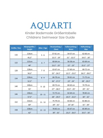 Aquarti Mädchen Badeanzug mit Bein Ringerrücken in grau/grün